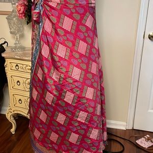 Women’s Pink Patterned Wrap Skirt